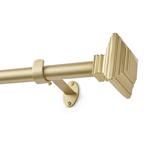 Threadmade Florence 1 In Adjustable Curtain Rod In Yellow