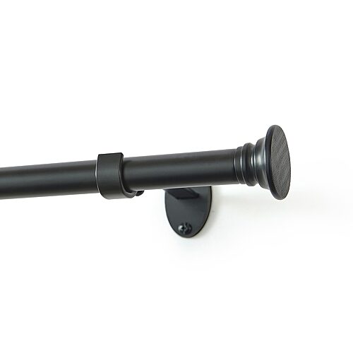 Threadmade Shaker 3/4 In Adjustable Curtain Rod In Black