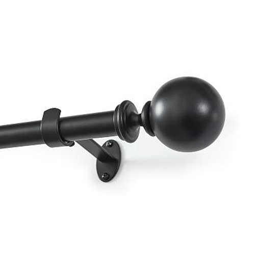 Threadmade Cordelia 1 In Adjustable Curtain Rod In Black