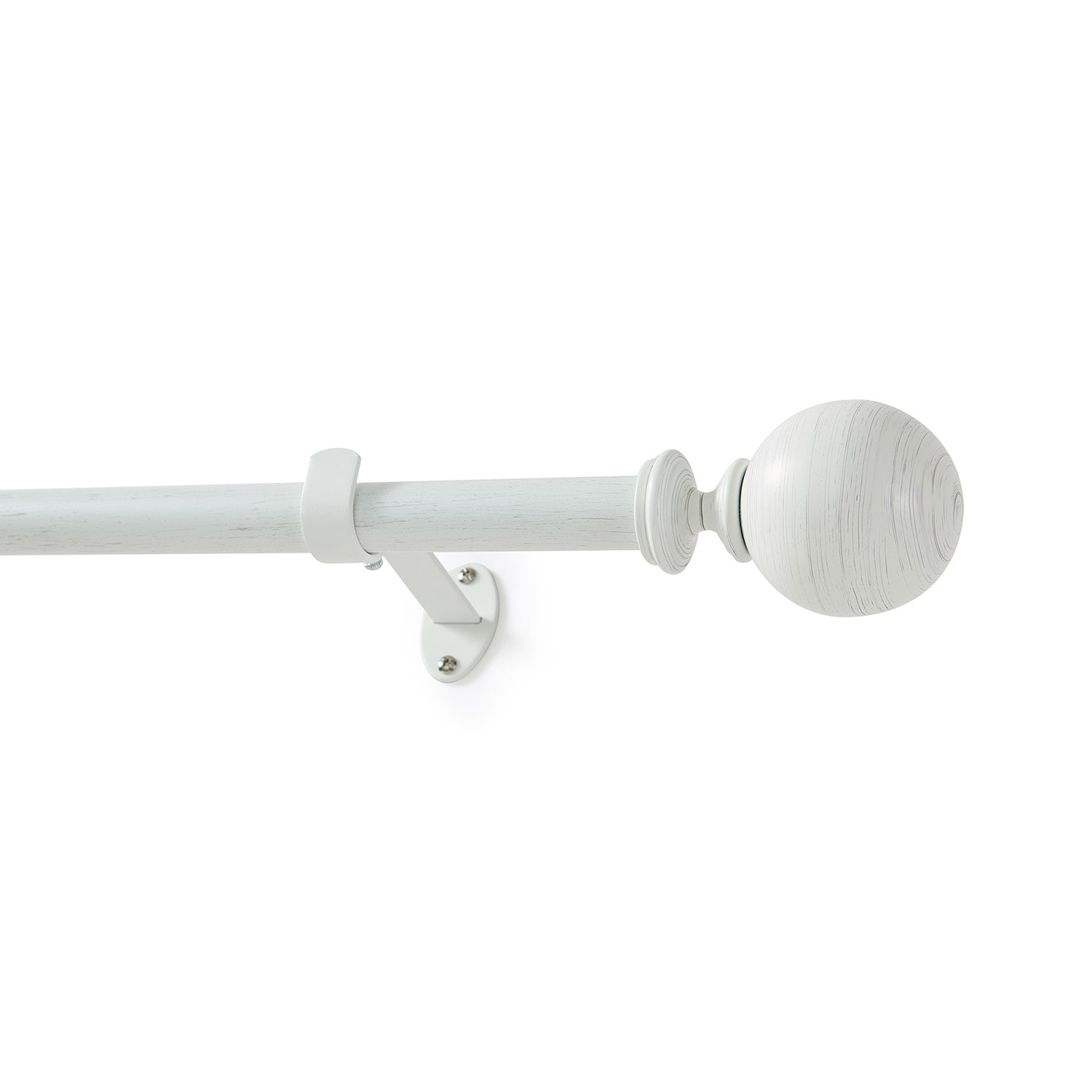 Cordelia 1-Inch Adjustable Decorative Single Curtain Rod with Globe Ball Finials