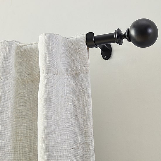Cordelia 1-Inch Adjustable Decorative Single Curtain Rod with Globe Ball Finials