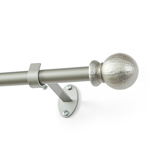 Threadmade Farm Ball 3/4 In Adjustable Curtain Rod In Gray