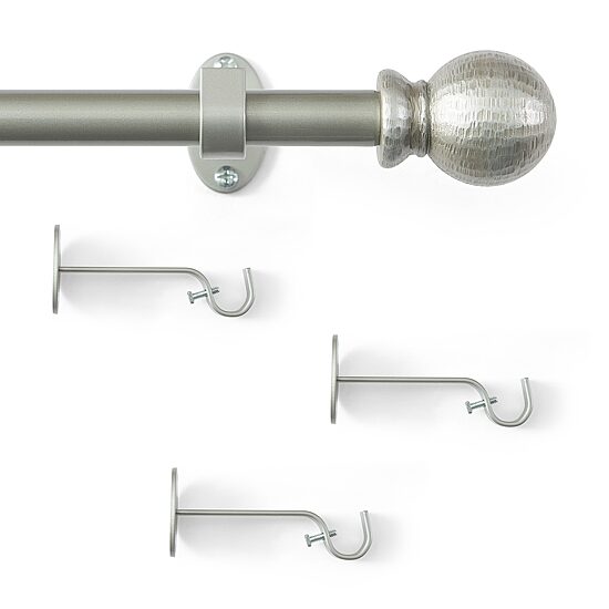Farmhouse Ball 3/4-Inch Adjustable Decorative Window Curtain Rod