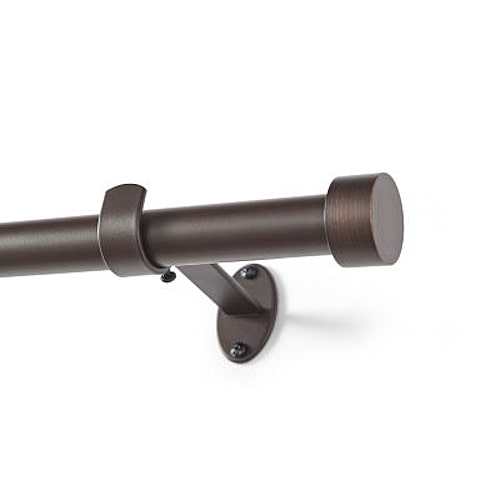 Threadmade Serena 1 In Adjustable Curtain Rod In Brown