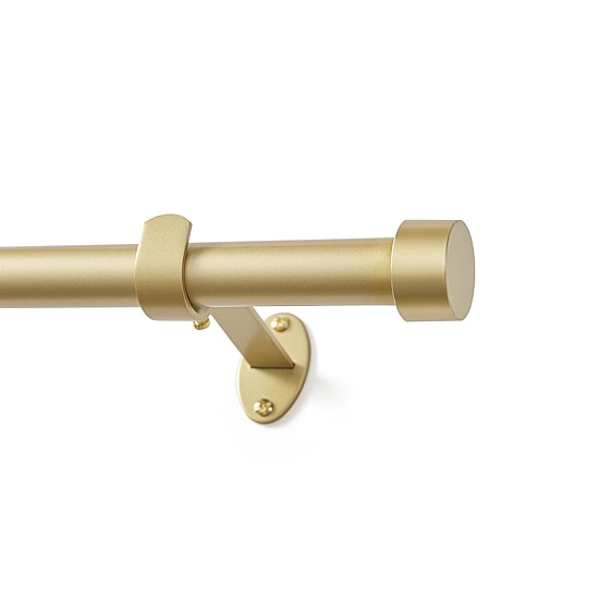 Serena 1-Inch Adjustable Single Curtain Rod with End Cap Finials