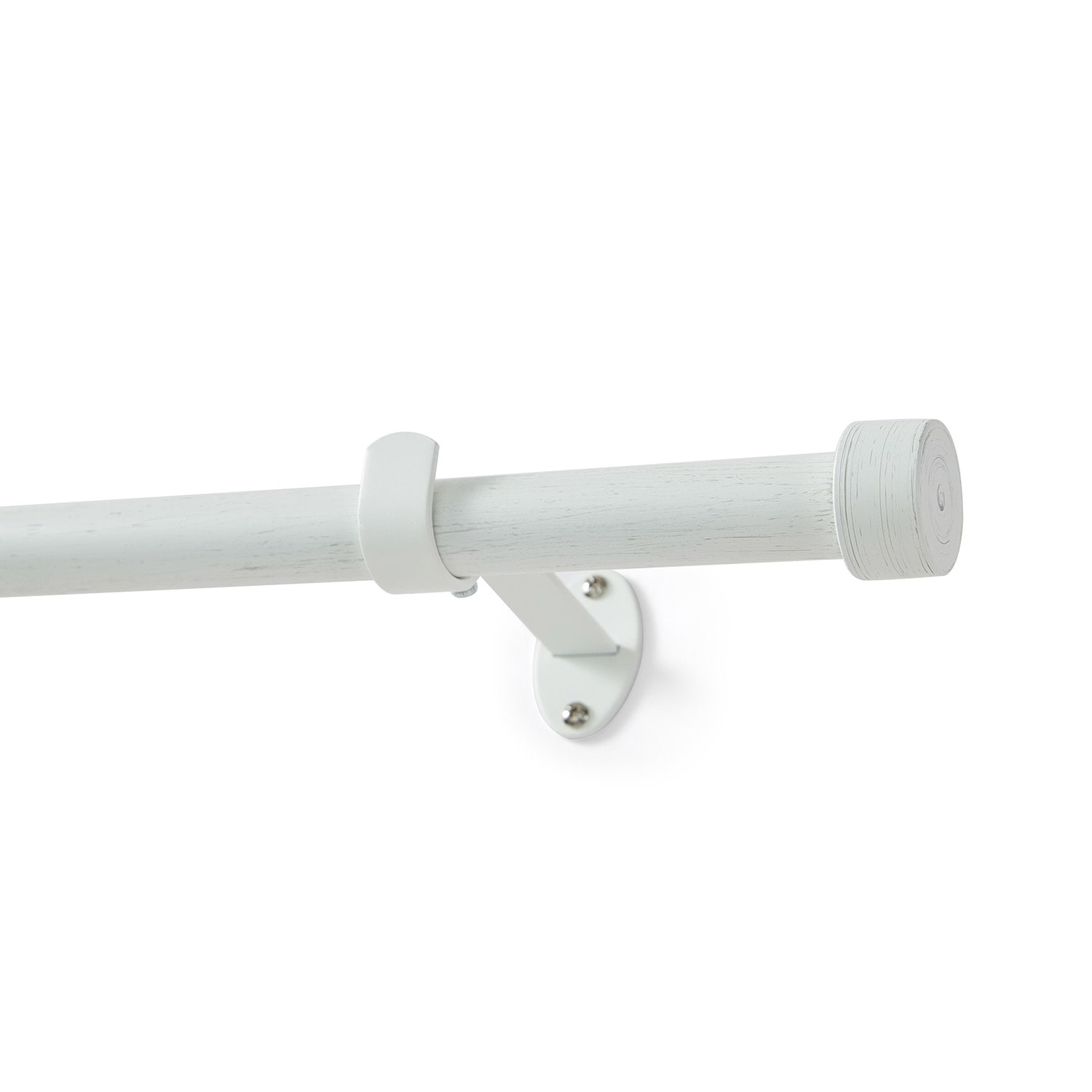 Serena 1-Inch Adjustable Single Curtain Rod with End Cap Finials