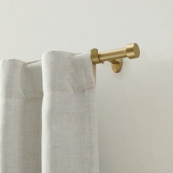 Serena 1-Inch Adjustable Single Curtain Rod with End Cap Finials