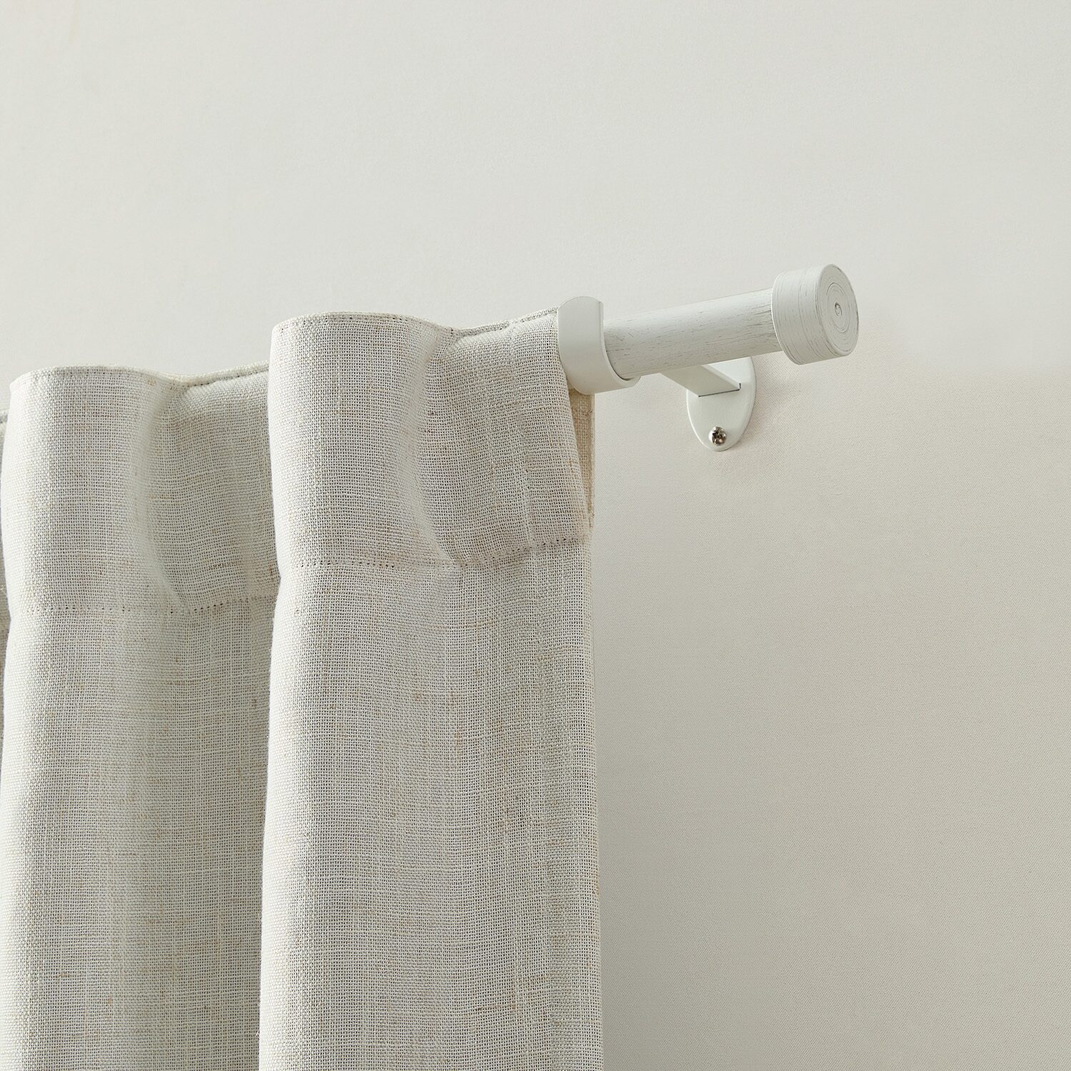 Serena 1-Inch Adjustable Single Curtain Rod with End Cap Finials