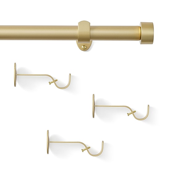 Serena 1-Inch Adjustable Single Curtain Rod with End Cap Finials