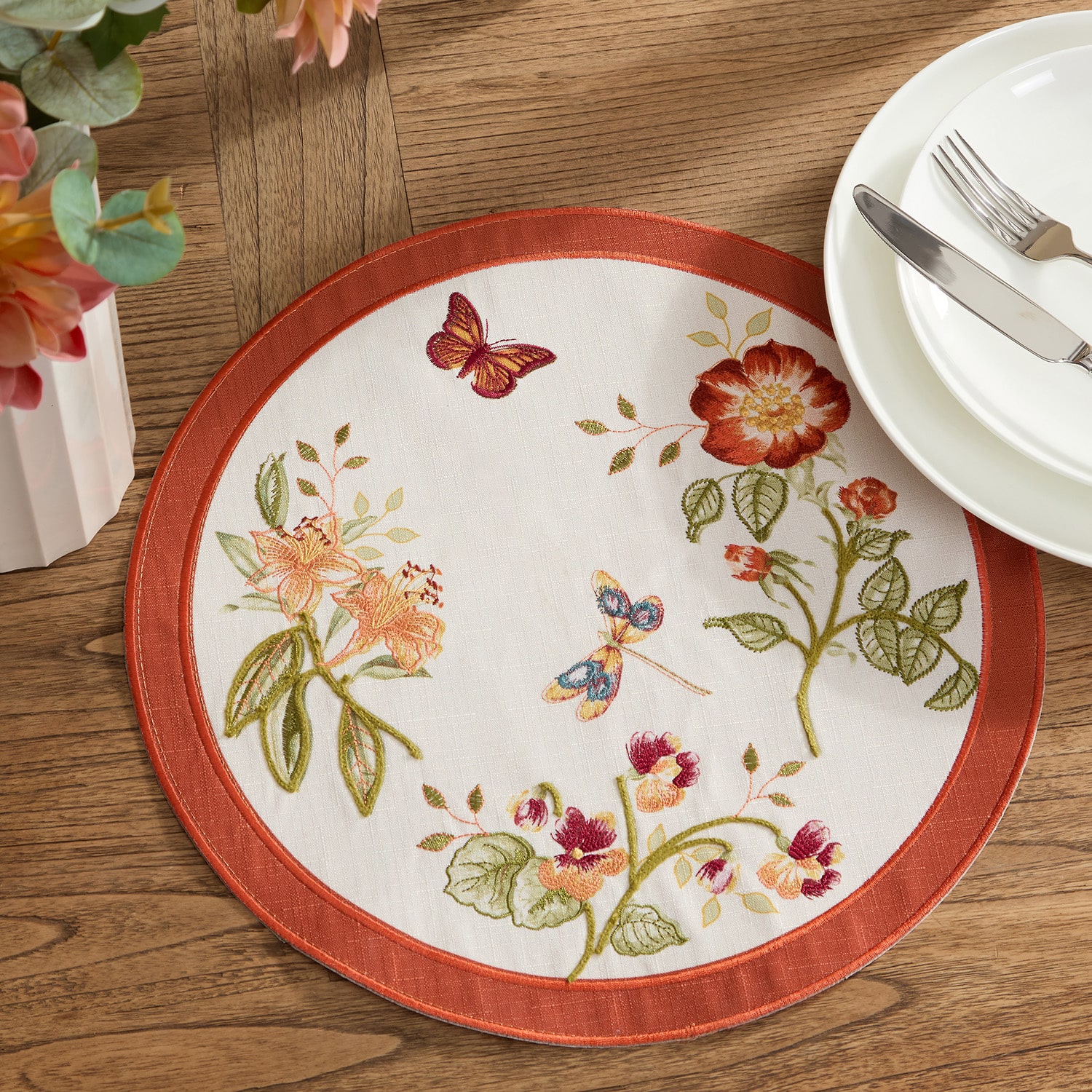 Lenox Butterfly Meadow Fall Embroidered 4-pc. Placemat