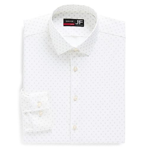 J. Ferrar 360 Stretch Performance Mens Slim Fit Stretch Fabric Long Sleeve Dress Shirt, 18-18.5 34-35, White