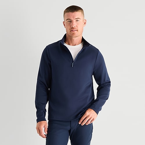 Stylus Mens Mock Neck Long Sleeve Quarter-zip Pullover In Blue