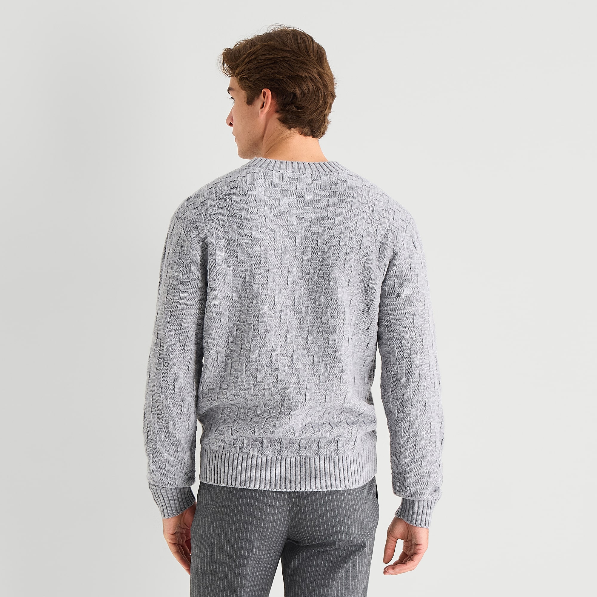 J. Ferrar Textured Mens Crew Neck Long Sleeve Pullover Sweater