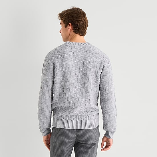 J. Ferrar Textured Mens Crew Neck Long Sleeve Pullover Sweater