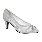 size 12 womens silver dress shoes Floral Pearl Women's Wide Width Evening Dress Shoes for Wedding, Prom, & Dinner Silver 8.5