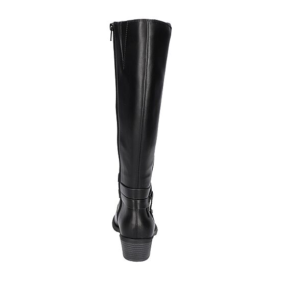Easy Street Womens Anissa Stacked Heel Riding Boots