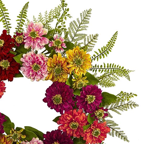 Nearly Natural Mixed Flower Wreath Artificial Flowers