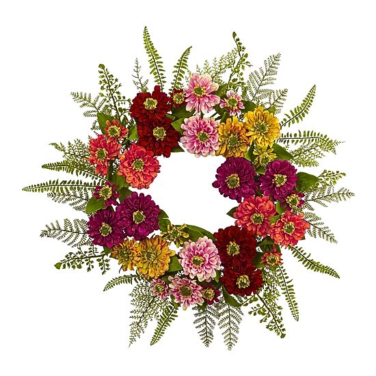 Nearly Natural Mixed Flower Wreath Artificial Flowers