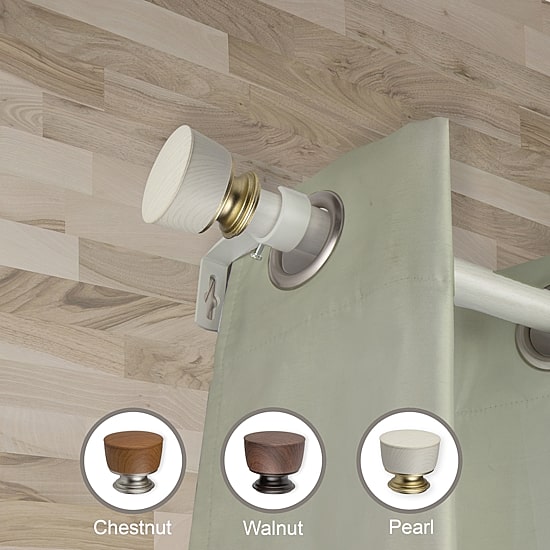 Rod Desyne Nuno Faux Wood 1 IN Adjustable Curtain Rod