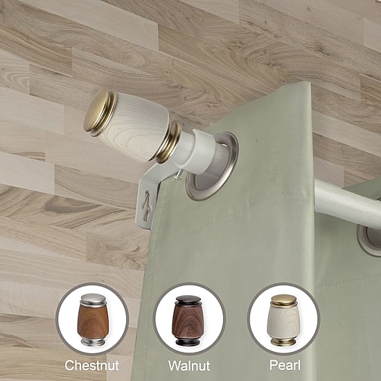 Rod Desyne Romilda Faux Wood 1 IN Adjustable Curtain Rod