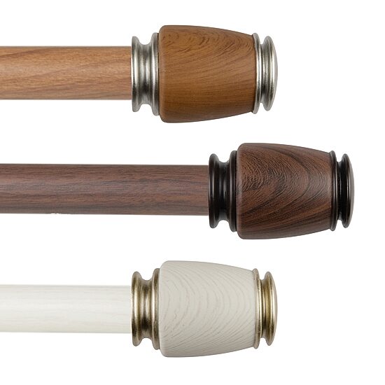Rod Desyne Romilda Faux Wood 1 IN Adjustable Curtain Rod
