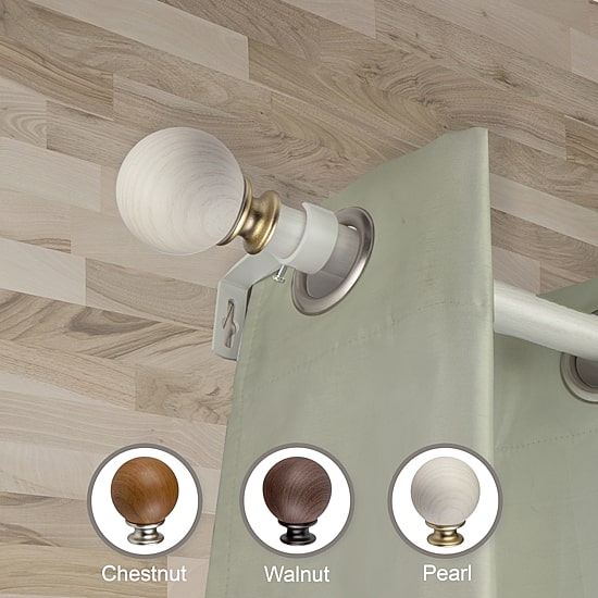 Rod Desyne Fino Faux Wood 1 IN Adjustable Curtain Rod
