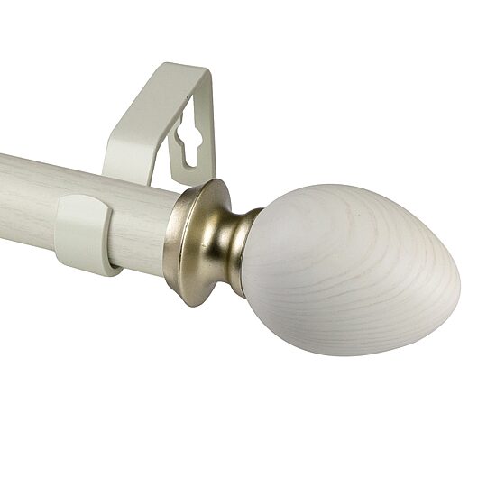 Rod Desyne Ovate Faux Wood 1 IN Adjustable Curtain Rod