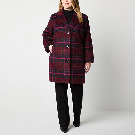 Liz Claiborne Womens Midweight Plus Peacoat