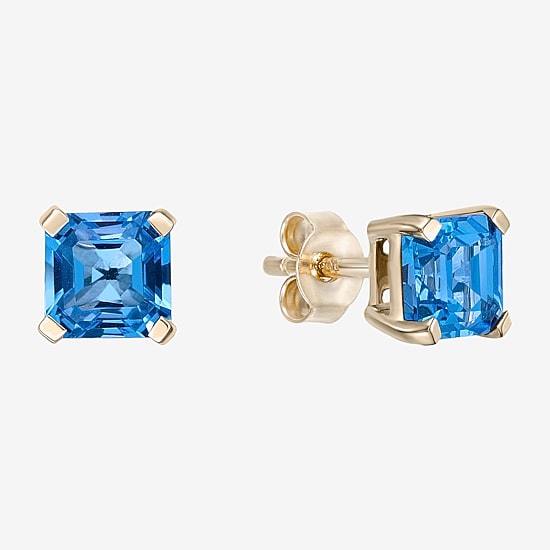 Gemstone 10K Gold 5.5mm Stud Earrings