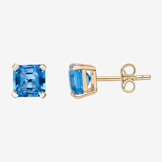 Gemstone 10K Gold 5.5mm Stud Earrings