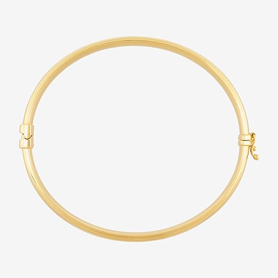 Womens 14K Gold Over Silver Heart Bangle Bracelet