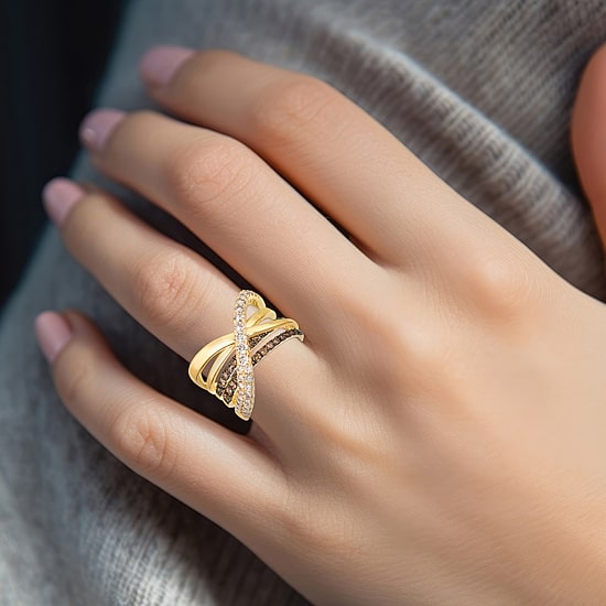 Le Vian® Ring featuring 5/8 CT. Chocolate Diamonds® 1 5/8 CT. Nude Diamonds™ set in 14K Honey Gold™