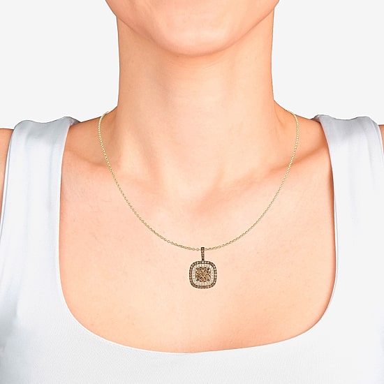 Le Vian® Pendant featuring 1 1/5 CT. Chocolate Diamonds® 1/4 CT. Nude Diamonds™ set in 14K Honey Gold™