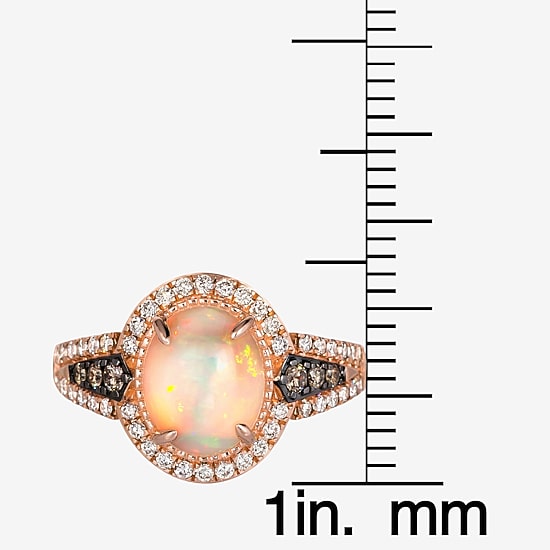 Le Vian® Ring featuring 1 1/5 CT. Neopolitan Opal™ 1/10 CT. Chocolate Diamonds® 1/3 CT. Nude Diamonds™ set in 14K Strawberry Gold®