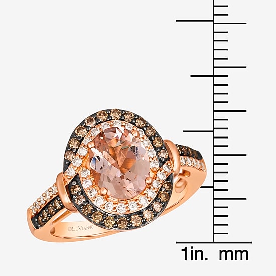 Le Vian® Ring featuring 1 1/3 CT. Peach Morganite™ 1/3 CT. Chocolate Diamonds® 1/4 CT. Nude Diamonds™ set in 14K Strawberry Gold®