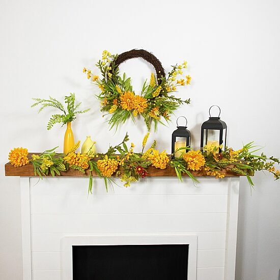 Northlight 5ft X 10in Peony Unlit Indoor Garland