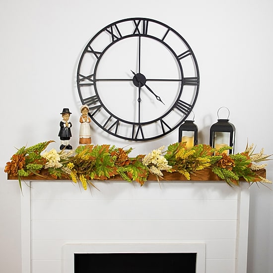 Northlight 5ft Flowers With Wheat Unlit Indoor Garland
