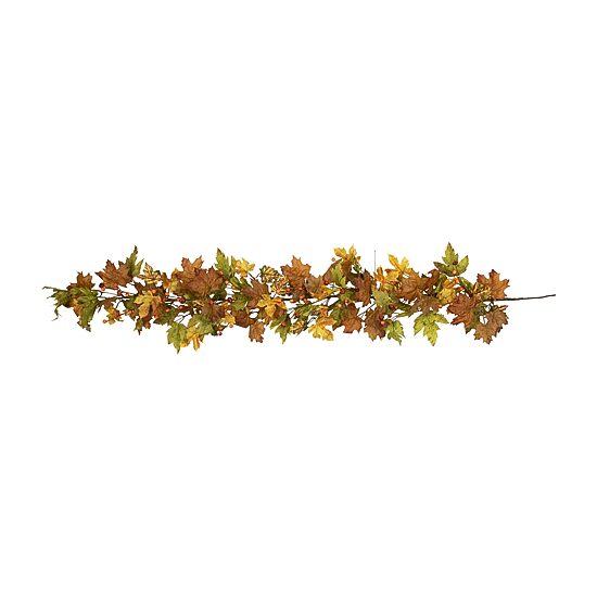 Northlight 5ft X 8in Maple Leaf And Berry Unlit Indoor Garland