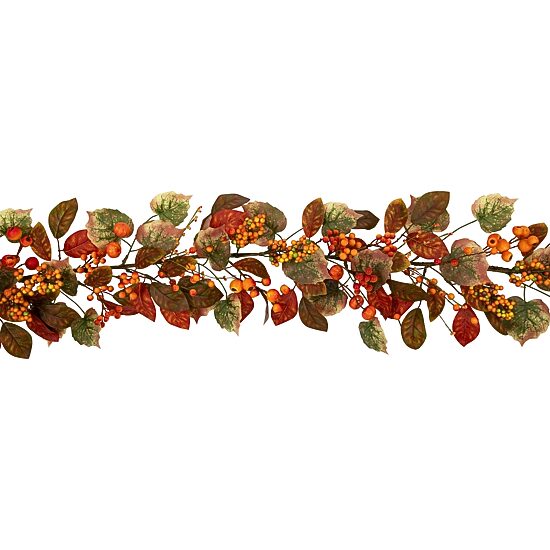 Northlight 5ft X 10in Pumpkin And Berry Unlit Thanksgiving Indoor Garland