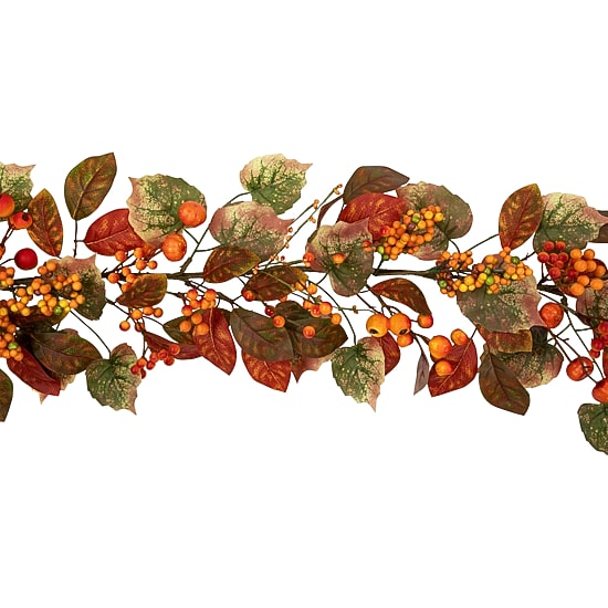 Northlight 5ft X 10in Pumpkin And Berry Unlit Thanksgiving Indoor Garland