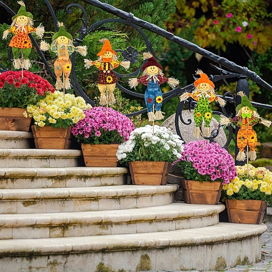 Northlight 24in Fall Scarecrow Picks Thanksgiving Yard Art