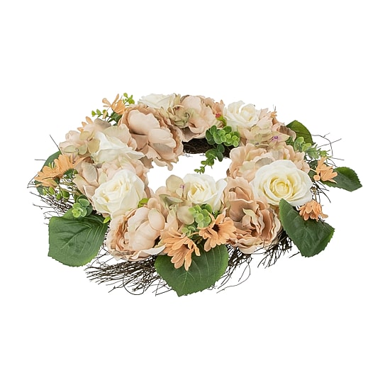 Northlight 22in Peach And White Fall Wreath