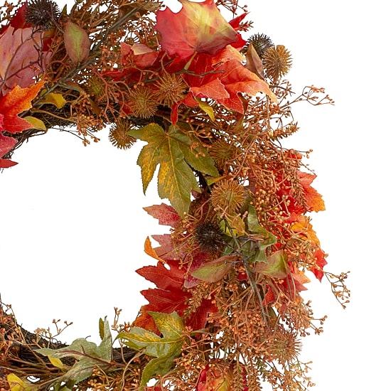 Northlight 24in Maple Leaf And Berry Unlit Wreath