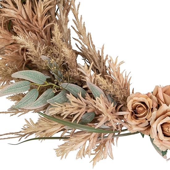 Northlight 24in Pale Rose And Thistle Unlit Wreath