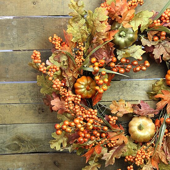 Northlight 22in Pumpkin And Berry Unlit Wreath