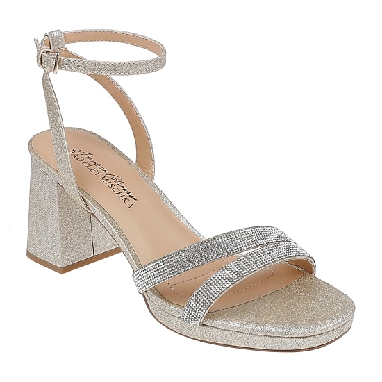 American Glamour Badgley Mischka Womens Leva Heeled Sandals