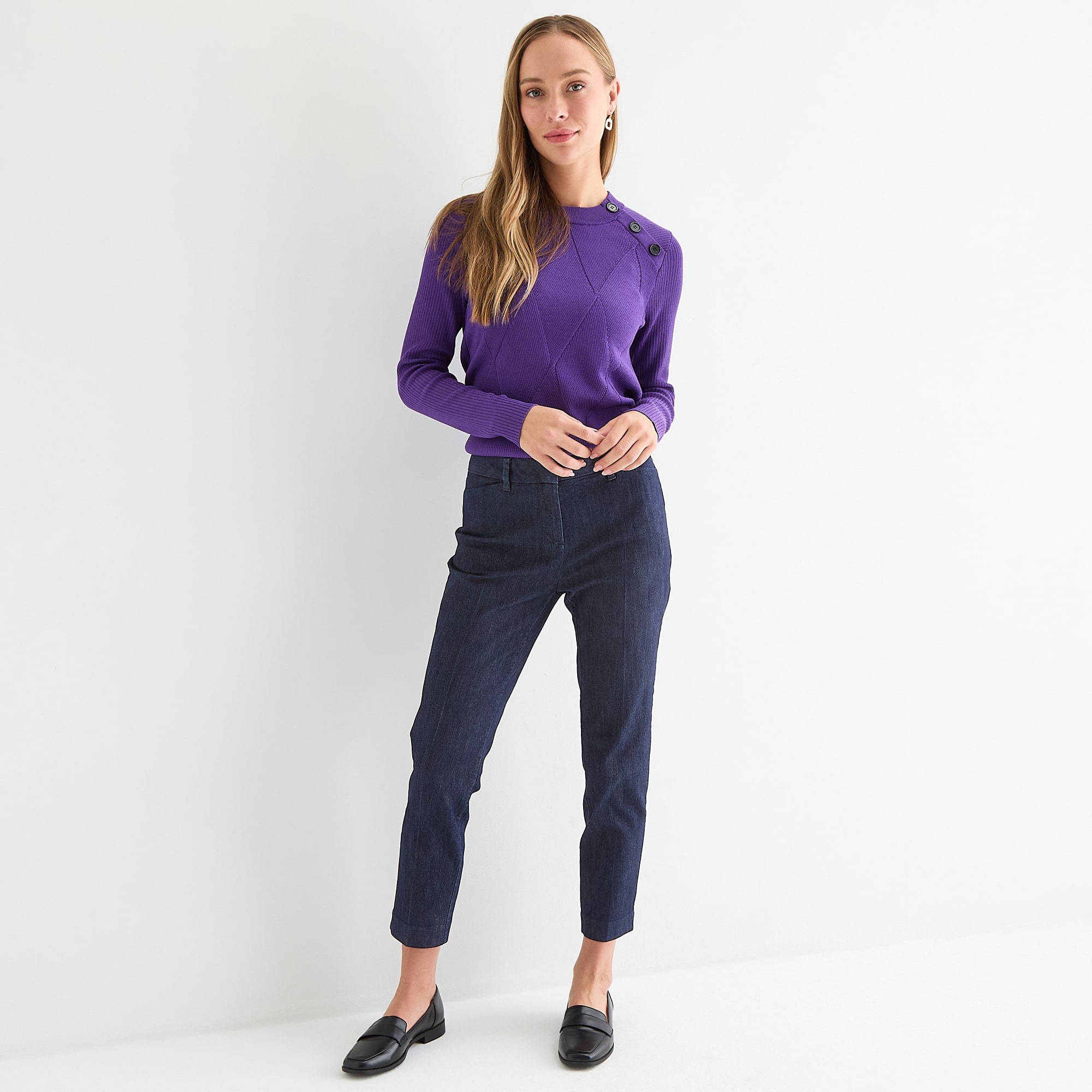 Liz Claiborne Emma Womens Stretch Fabric Ankle Mid Rise Pant