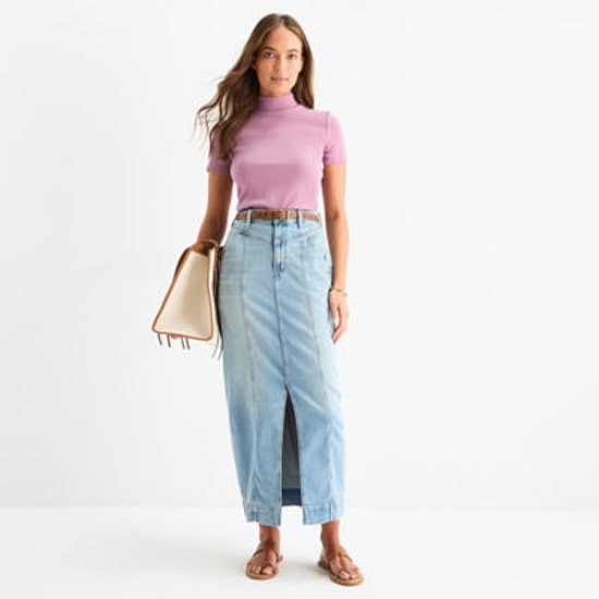 a.n.a Womens High Rise Maxi Skirt