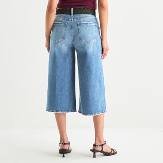 a.n.a Womens Highest Rise Denim Culotte