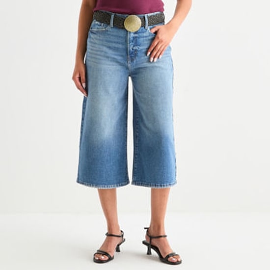 a.n.a Womens Highest Rise Denim Culotte